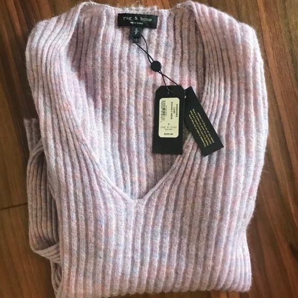 Rag & Bone Donna Lightweight V Neck Pullover Sweater in Lilac. - Picture 7 of 9